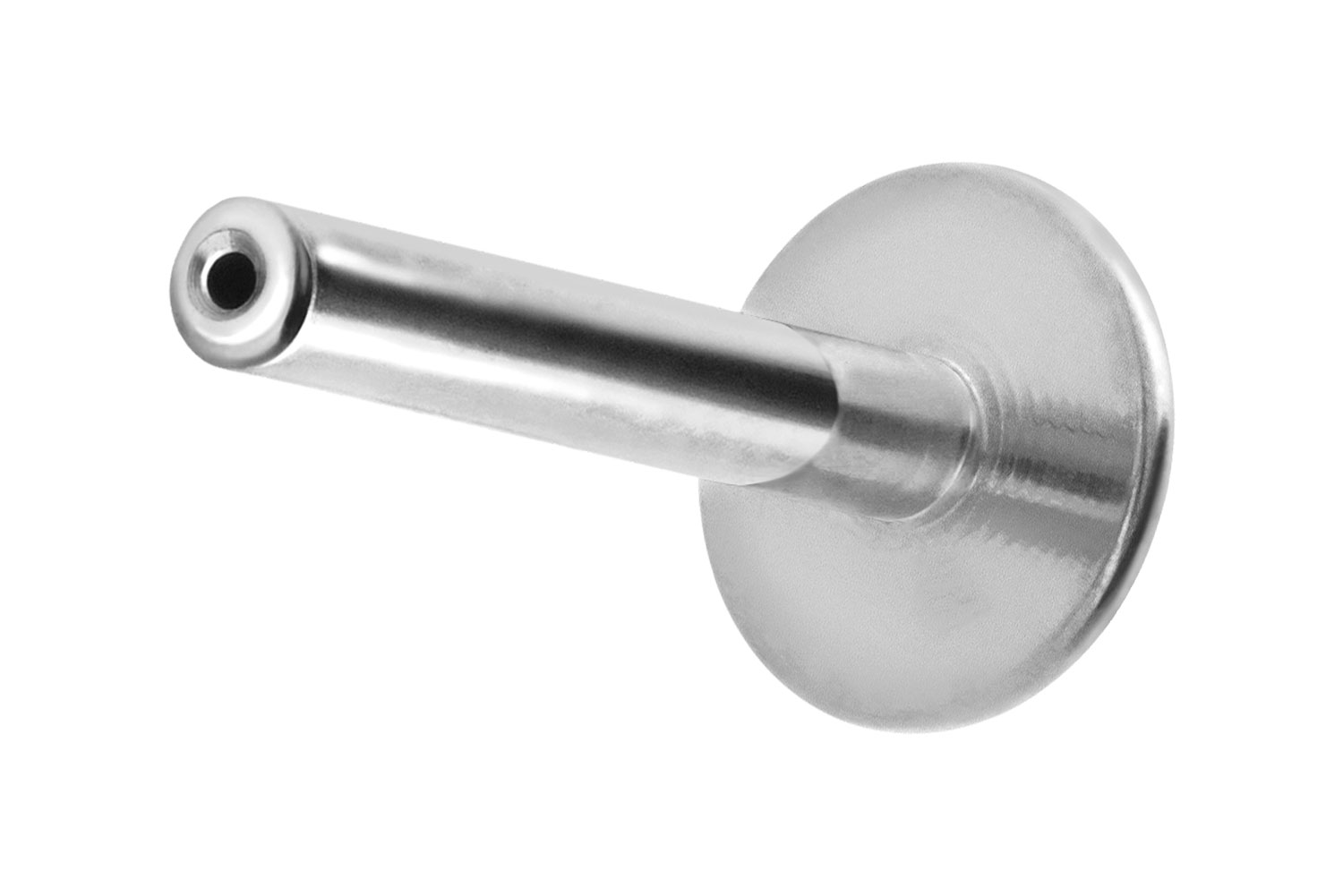 Titan Labret Piercing mit Push Fit ohne Kugel ABGERUNDETE PLATTE